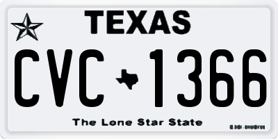 TX license plate CVC1366