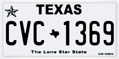 TX license plate CVC1369