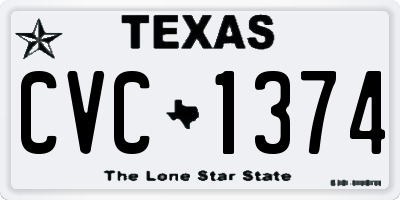 TX license plate CVC1374
