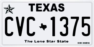 TX license plate CVC1375