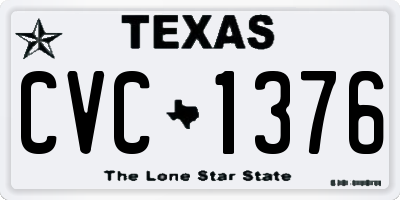 TX license plate CVC1376