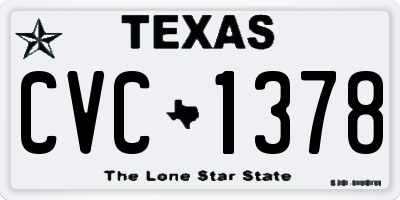 TX license plate CVC1378