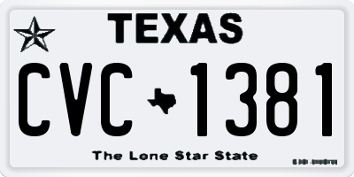 TX license plate CVC1381