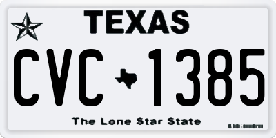 TX license plate CVC1385