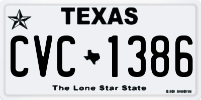 TX license plate CVC1386