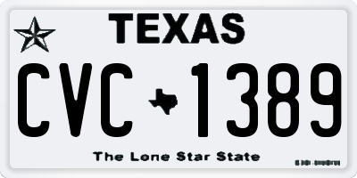 TX license plate CVC1389