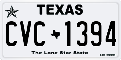 TX license plate CVC1394