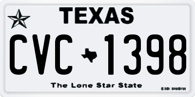 TX license plate CVC1398