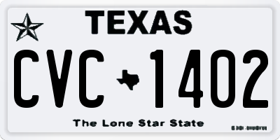 TX license plate CVC1402