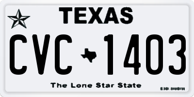TX license plate CVC1403