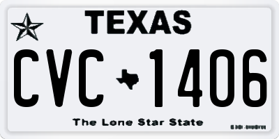 TX license plate CVC1406