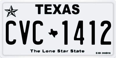 TX license plate CVC1412