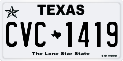 TX license plate CVC1419