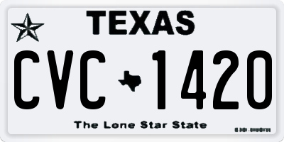 TX license plate CVC1420