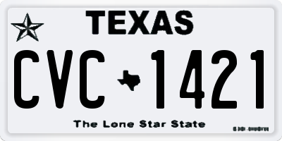 TX license plate CVC1421