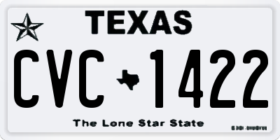 TX license plate CVC1422