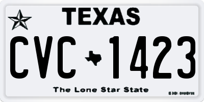 TX license plate CVC1423