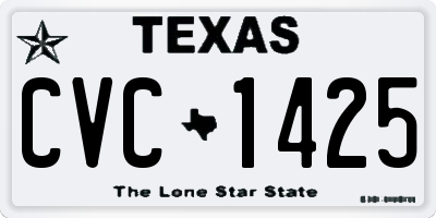 TX license plate CVC1425