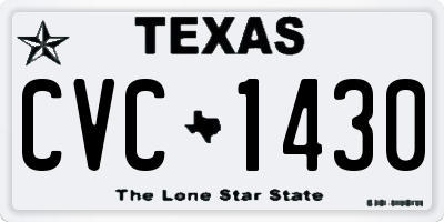 TX license plate CVC1430