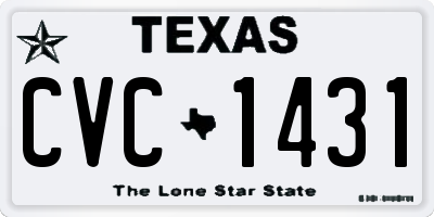 TX license plate CVC1431