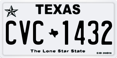 TX license plate CVC1432