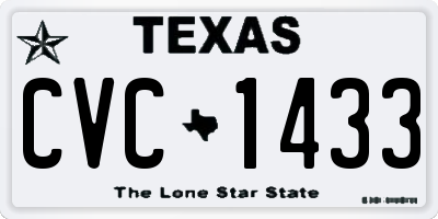 TX license plate CVC1433