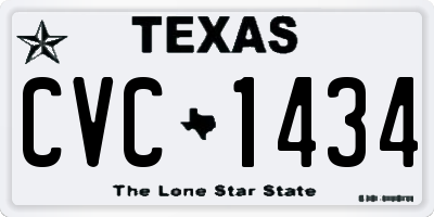 TX license plate CVC1434