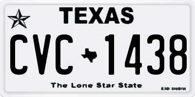 TX license plate CVC1438