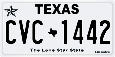 TX license plate CVC1442