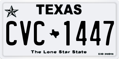 TX license plate CVC1447