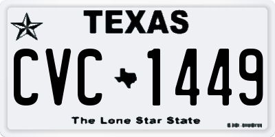 TX license plate CVC1449