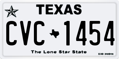 TX license plate CVC1454