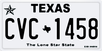 TX license plate CVC1458