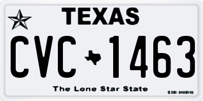TX license plate CVC1463