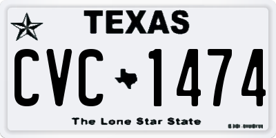 TX license plate CVC1474
