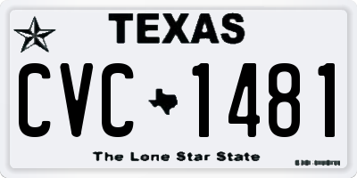 TX license plate CVC1481
