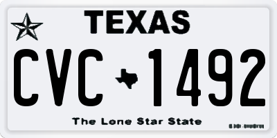 TX license plate CVC1492