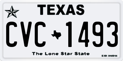 TX license plate CVC1493