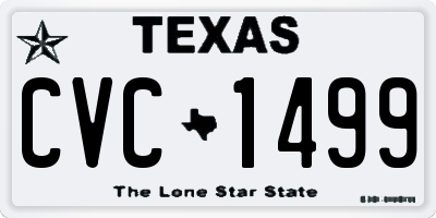 TX license plate CVC1499