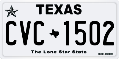 TX license plate CVC1502