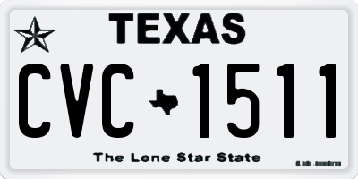 TX license plate CVC1511