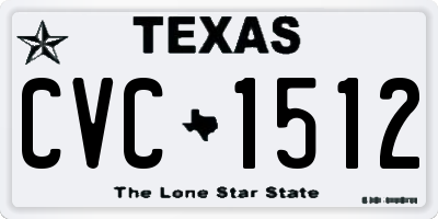 TX license plate CVC1512