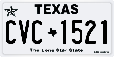 TX license plate CVC1521