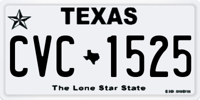 TX license plate CVC1525