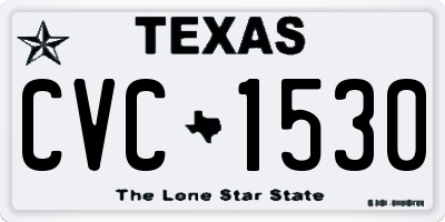 TX license plate CVC1530