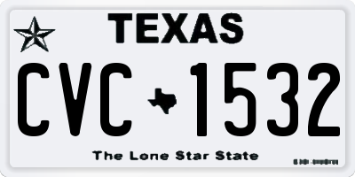 TX license plate CVC1532
