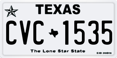 TX license plate CVC1535
