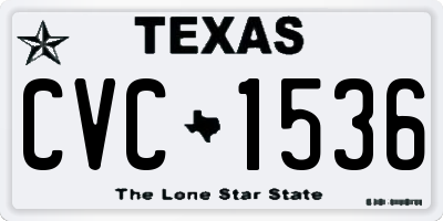 TX license plate CVC1536