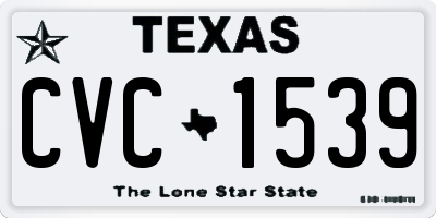 TX license plate CVC1539