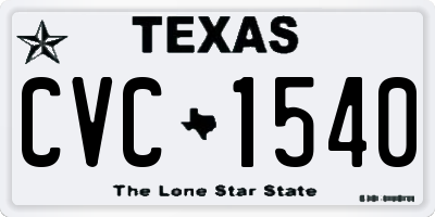 TX license plate CVC1540